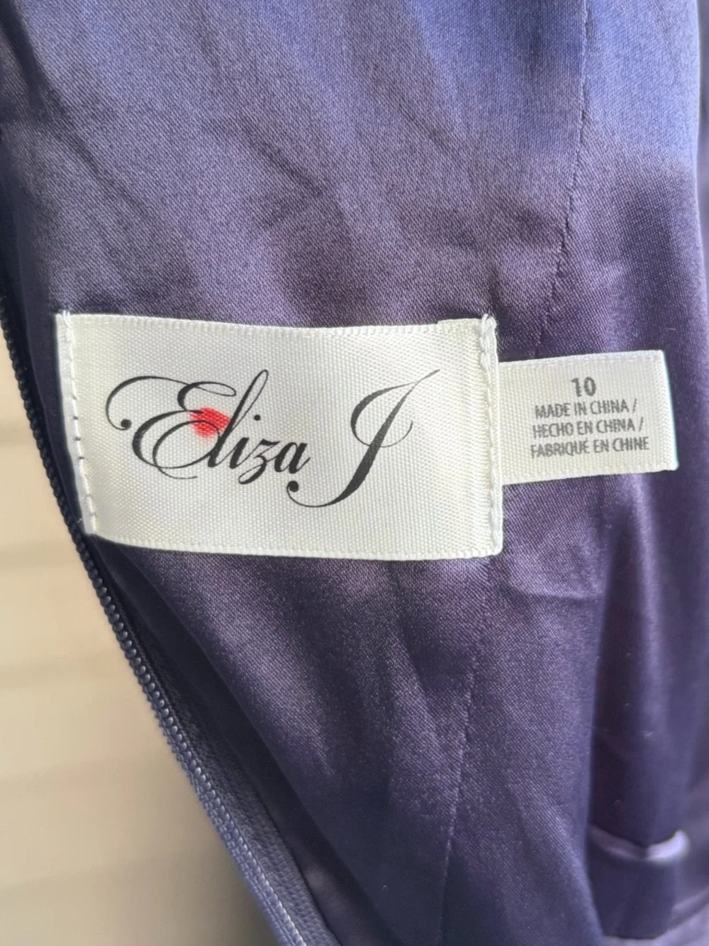 🆕🫐 Eliza J Navy Blue Chiffon Hi-Lo Dress Size 10 Formal Evening Wedding Guest - Picture 13 of 17